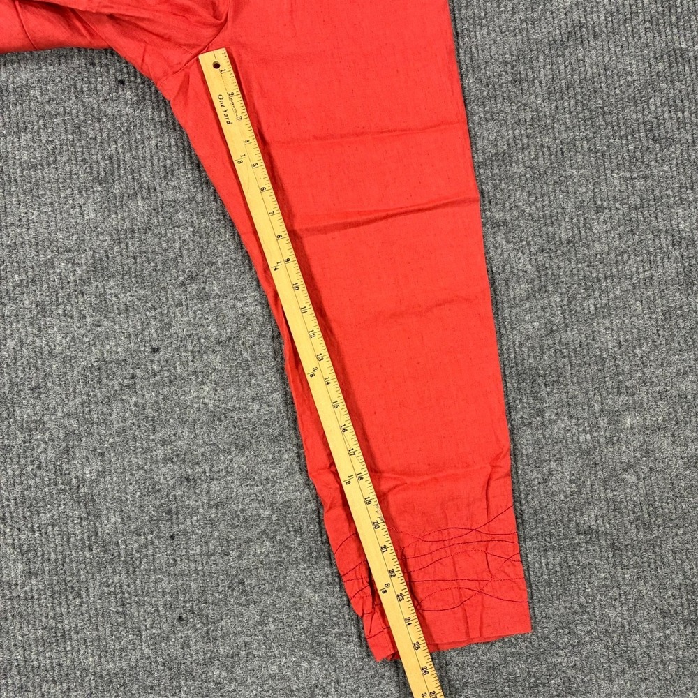 Apostrophe 100% Linen Cropped Pants Womens Size 6 Coral Casual High Rise - Picture 8 of 10